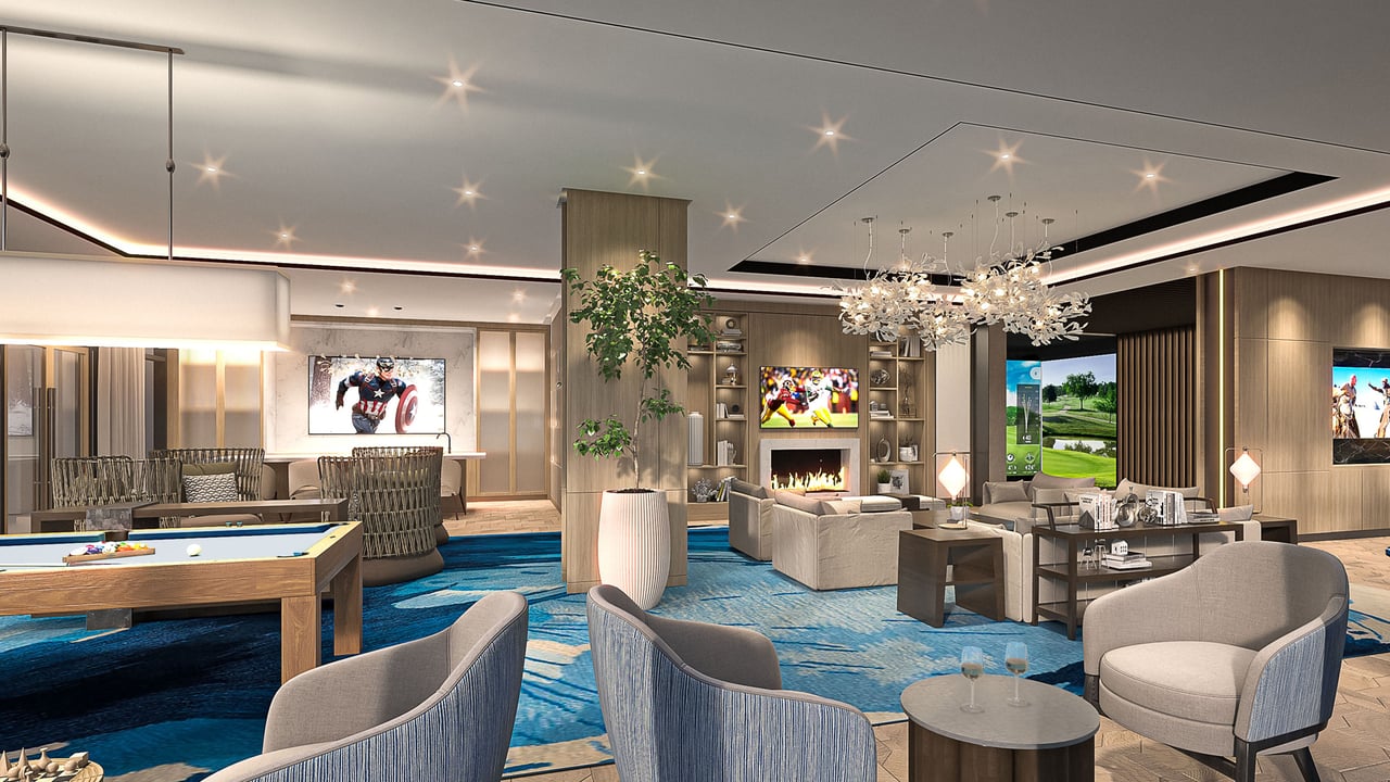 Selene Oceanfront Residences amenities residence room game and lounge 
