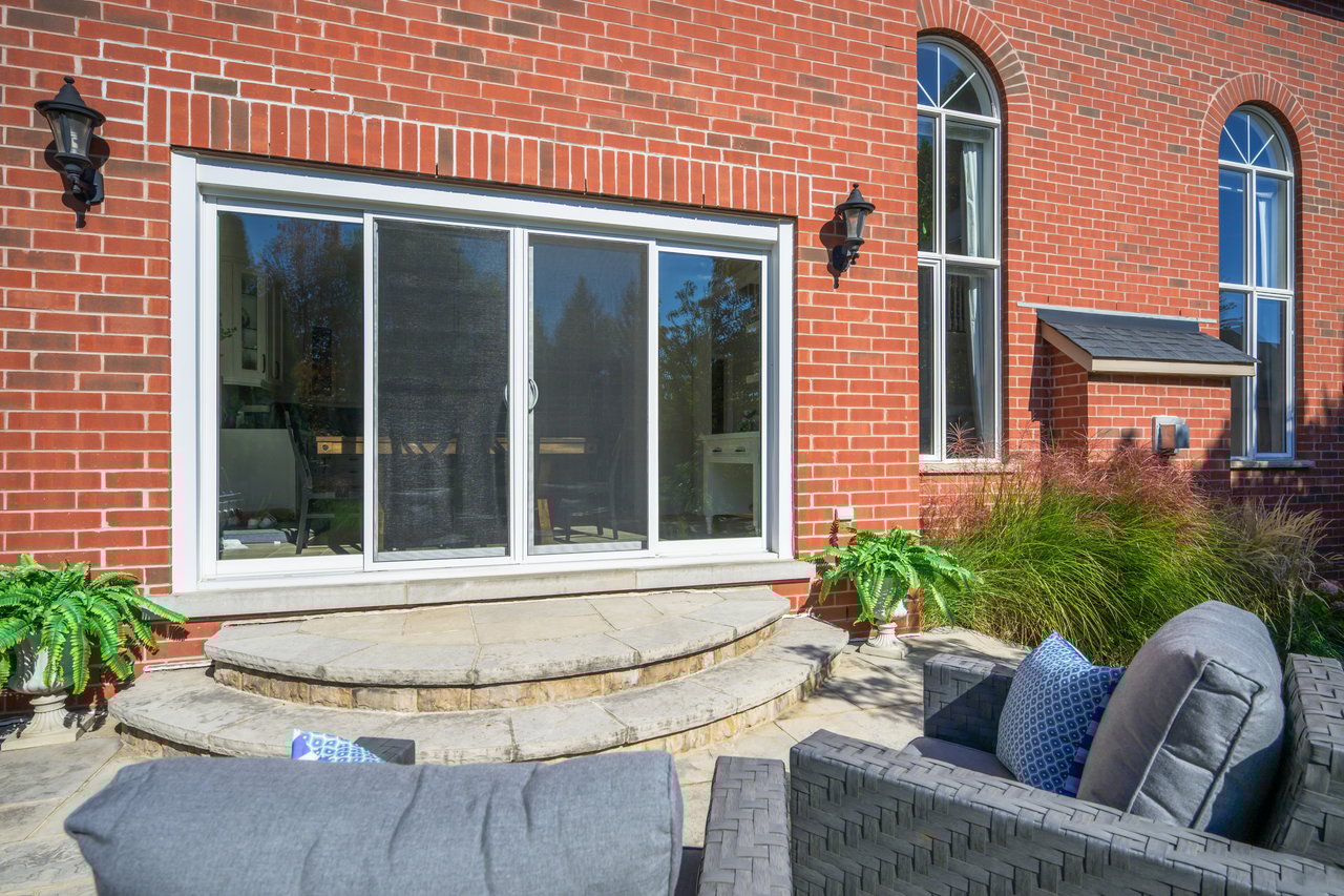 Resort-style yard backing onto lush ravine