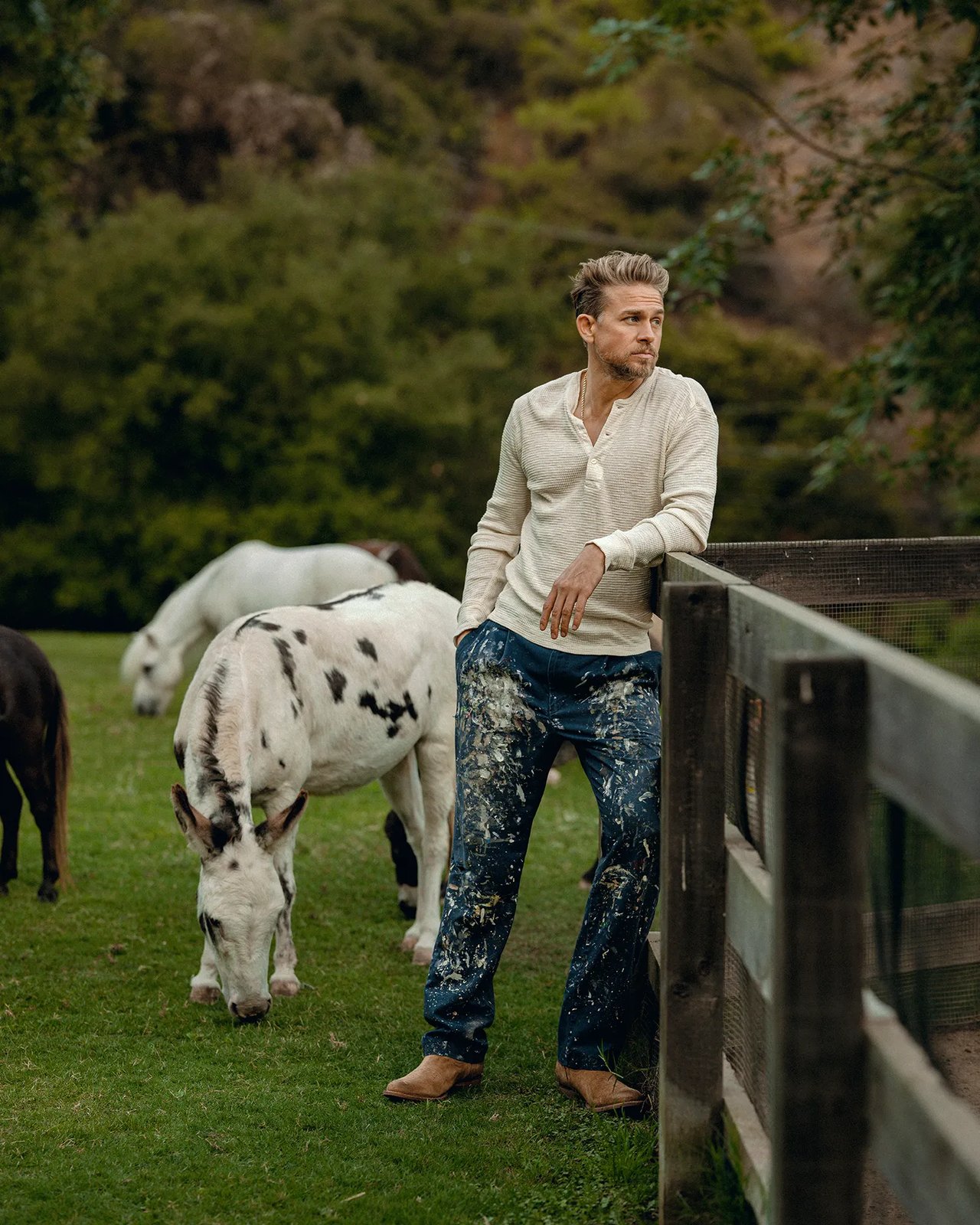 Charlie Hunman photographed at the historic $70M Robert Taylor Ranch