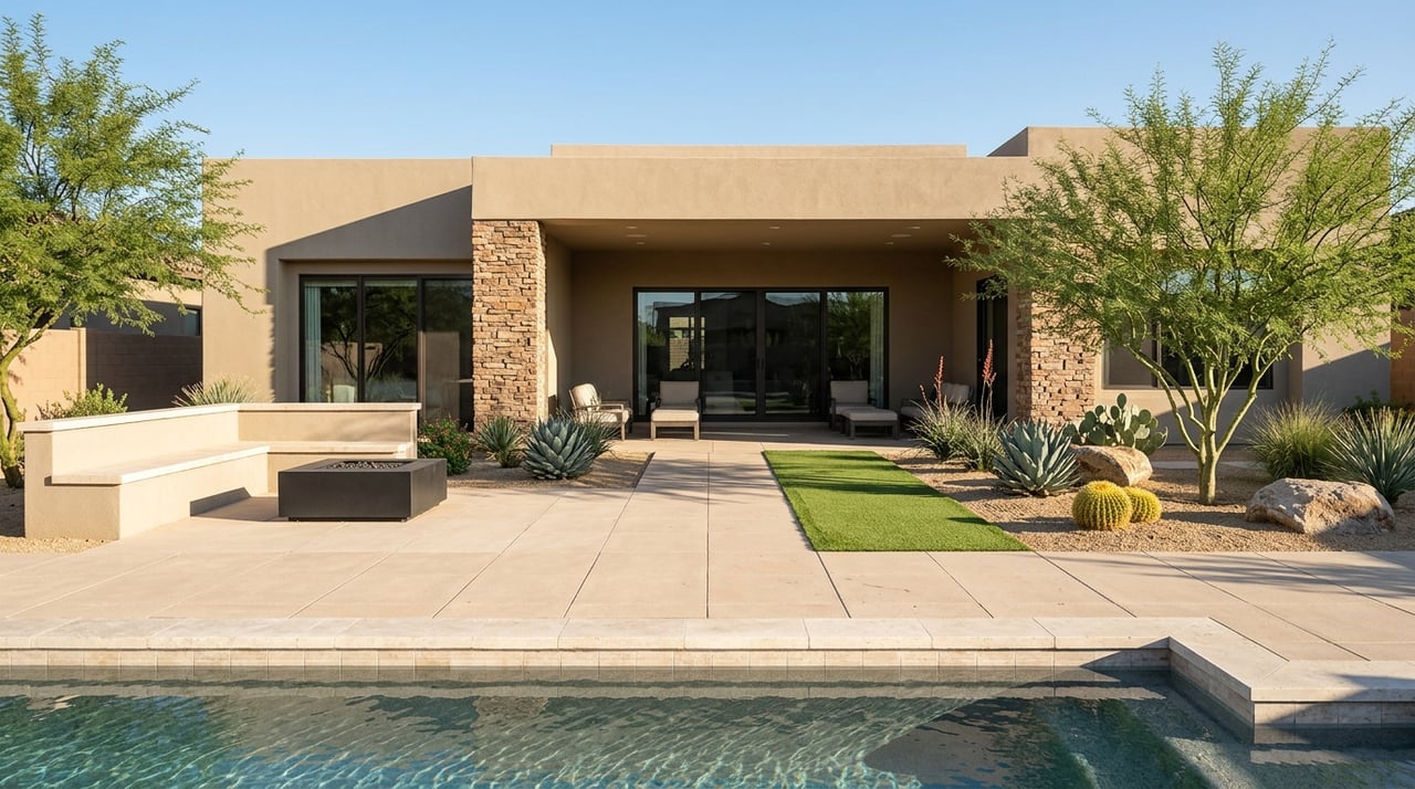 Luxury Grayhawk Scottsdale home exterior with pool and desert landscaping
