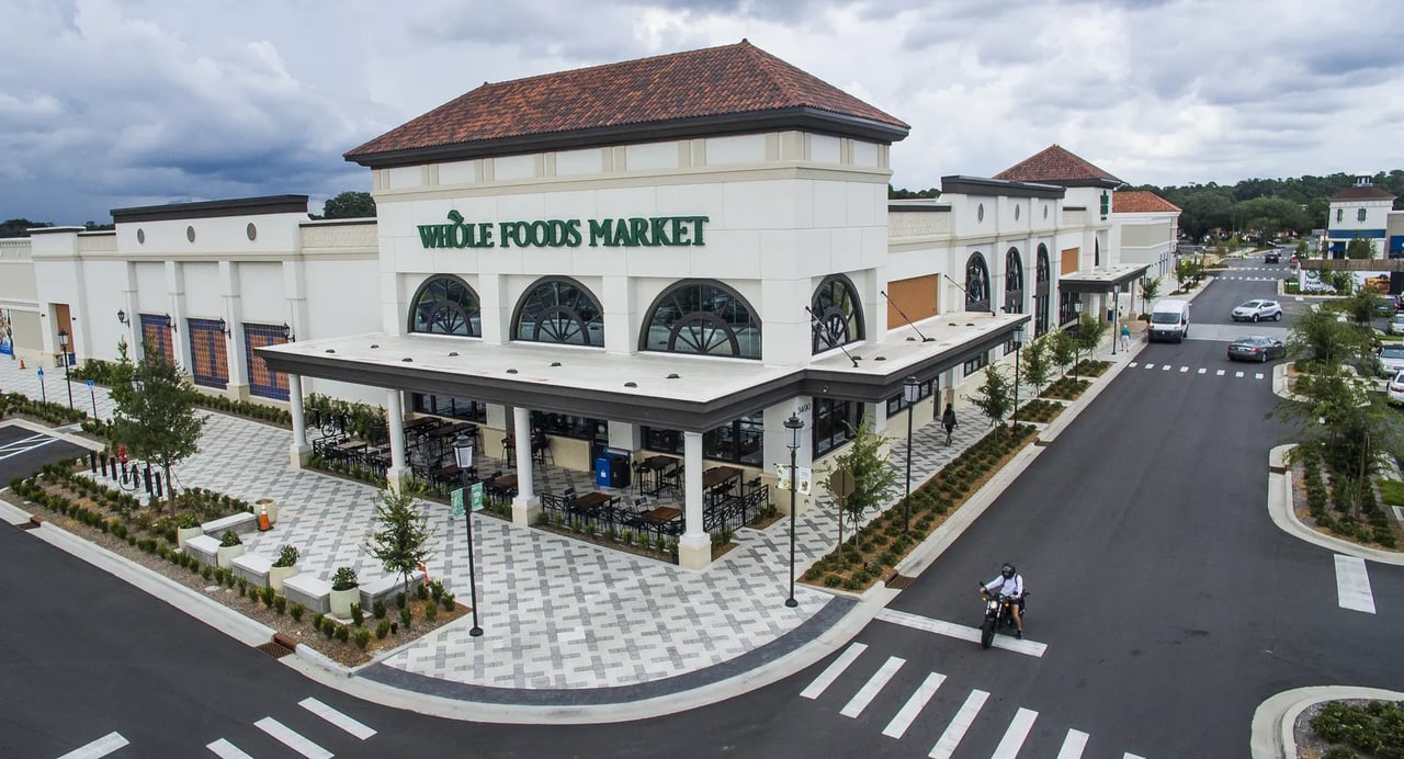 This image showcases Whole Foods Market at Butler Town Center, a top shopping destination near Gainesville, FL real estate.