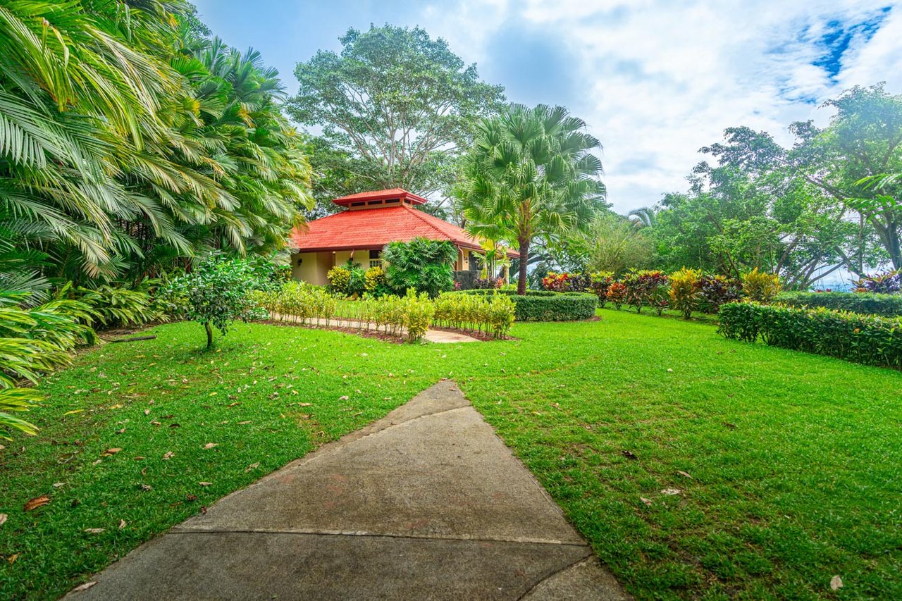 Ocean, jungle & mountain views on a meticulously landscaped 3-home family compound