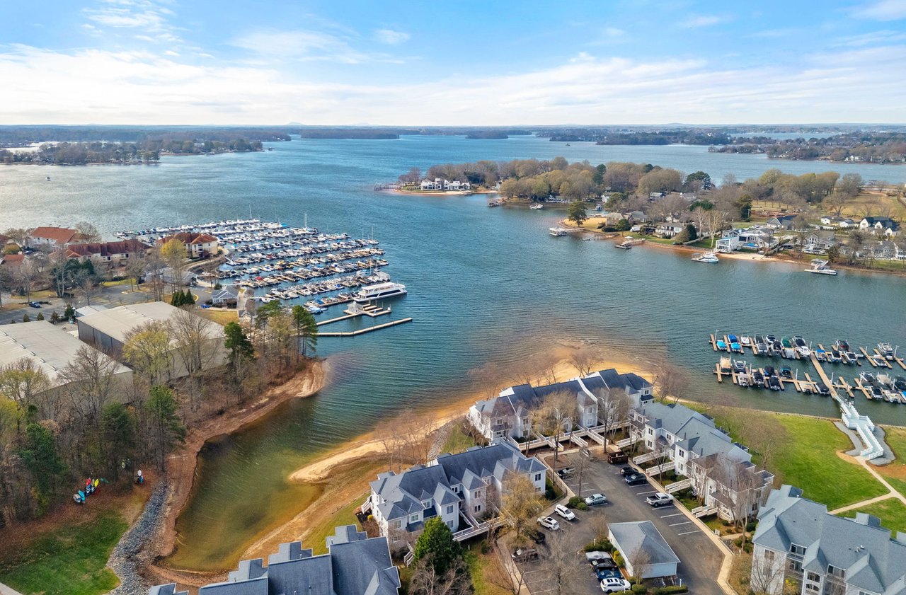 Lake view spanning multiple towns