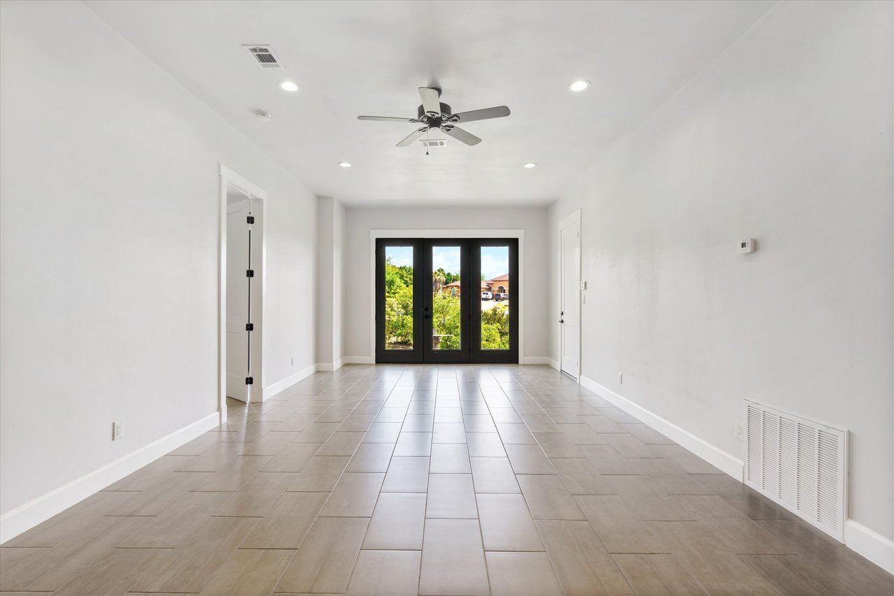 Guest area living space with garage access