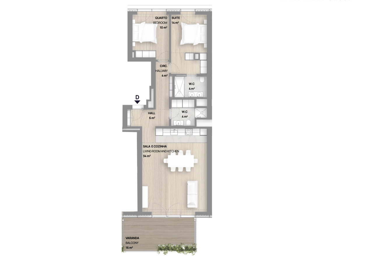 Modern 2-Bedroom Apartment with Balcony and Parking in Vila Nova de Gaia
