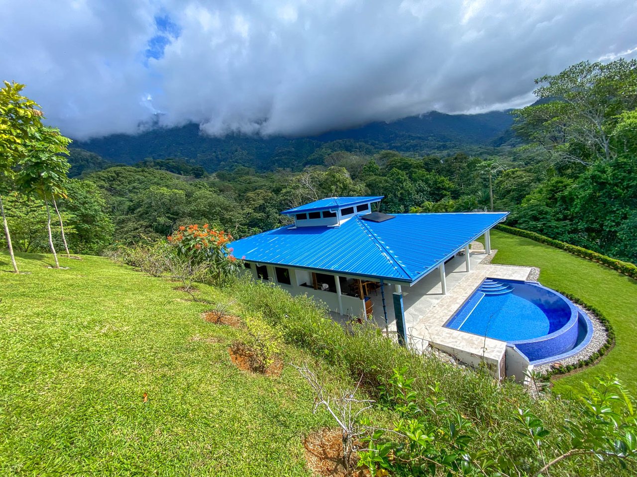 Private 2-Bed Hacienda with Ocean & Mountain Views, Pool & Development Potential in Ojochal