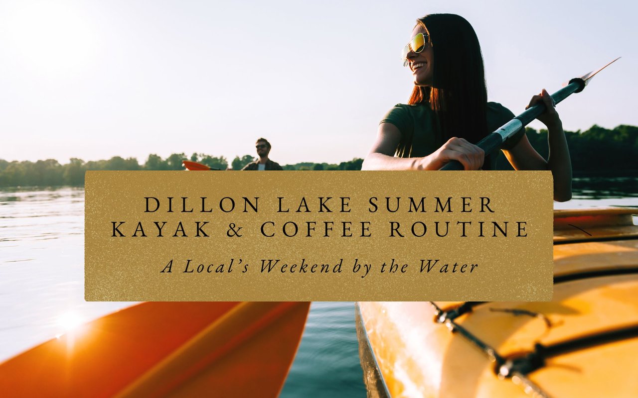 Kayakers launching at Dillon Marina, summer weekend paddle on Lake Dillon with Tenmile Range backdrop.
