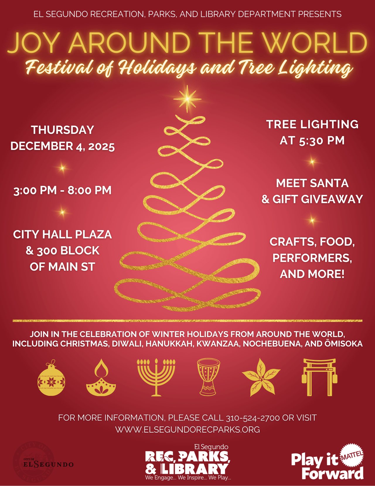 El Segundo Festival of Holidays & Tree Lighting