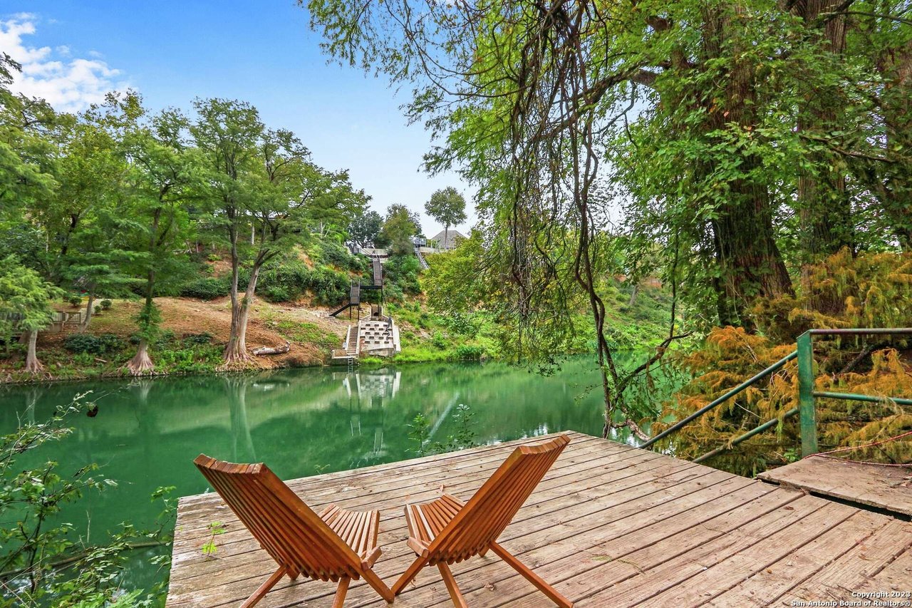 Luxury riverfront home overlooking the Guadalupe River near New Braunfels Texas
