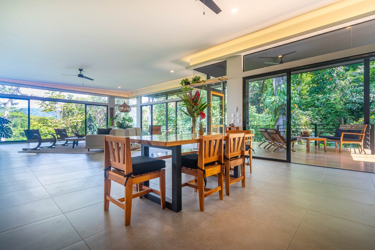 Escaleras Modern Elegance with Ocean Window Views and Jungle Tranquility, Dominical Costa Rica