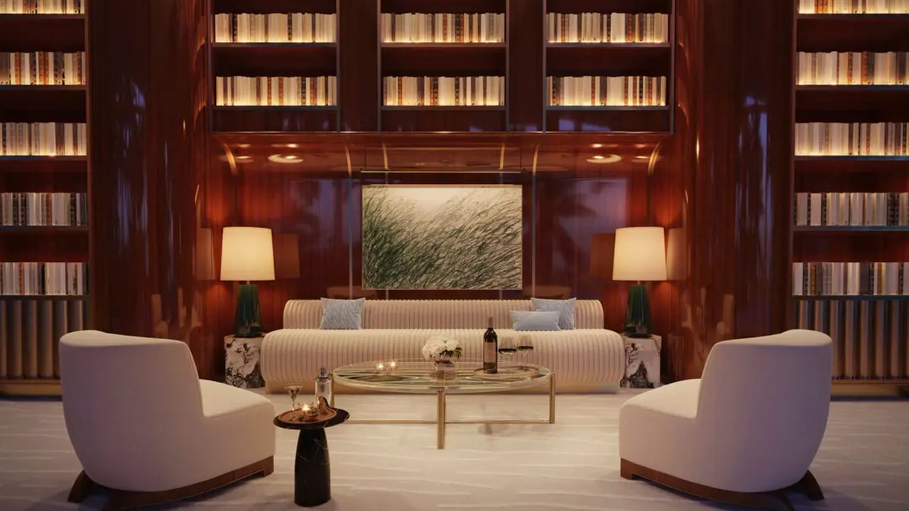 The Shore Club Private Collection residents club library 