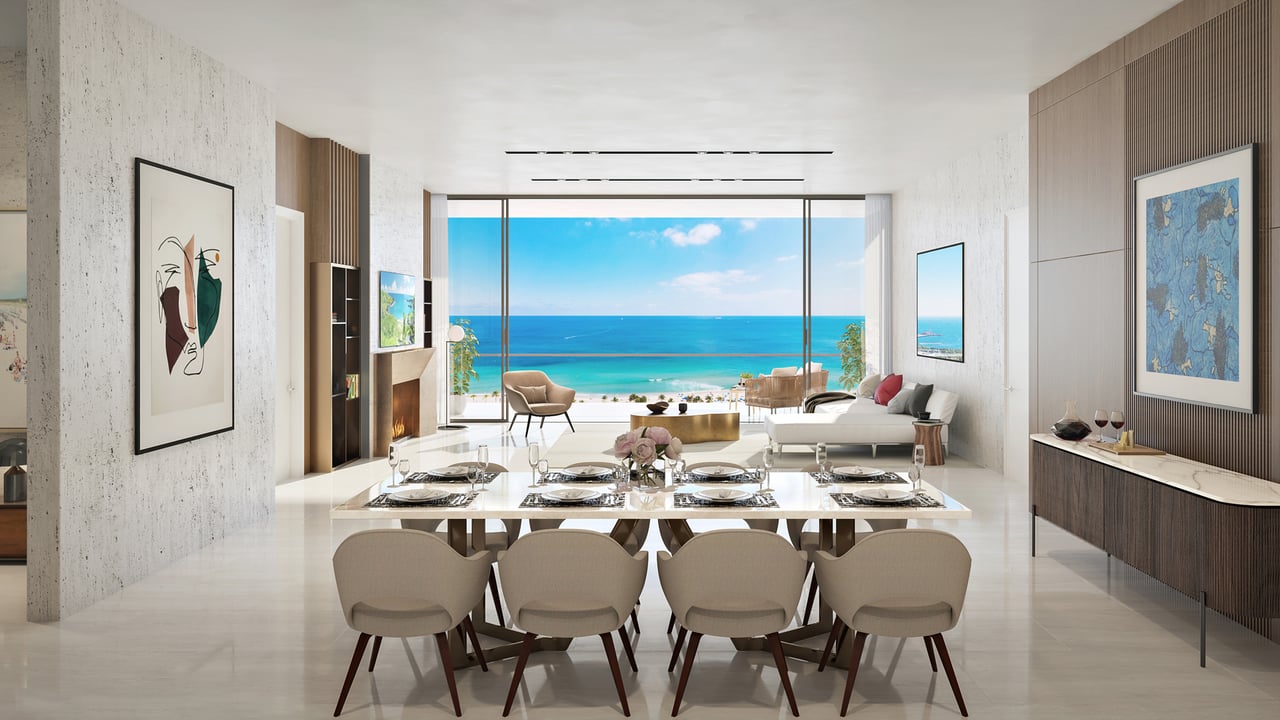 Selene Oceanfront Residences interior dining room 