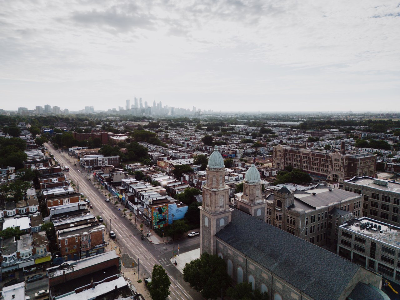 Historic townhouses, multifamily homes, mixed-use buildings, and boutique condominiums along Bushwick Avenue in Bushwick, Brooklyn.
