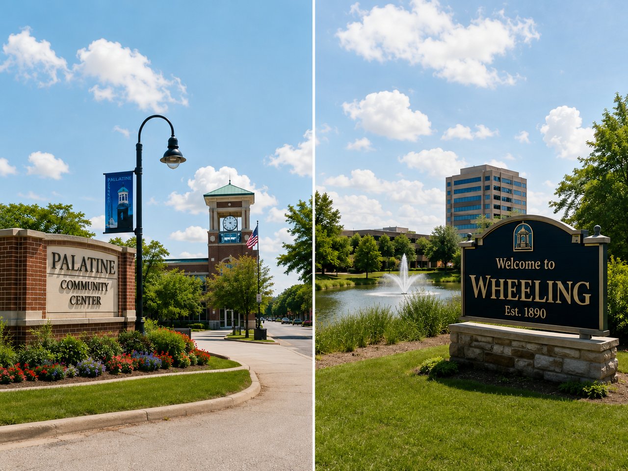 Wheeling and Palatine Community signs
