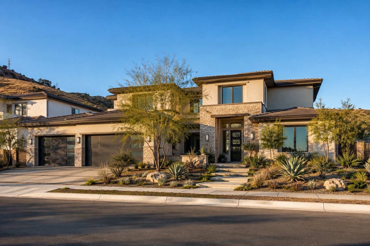 Modern new construction home in Porter Ranch California with contemporary architecture - 2026 buyer guide San Fernando Valley