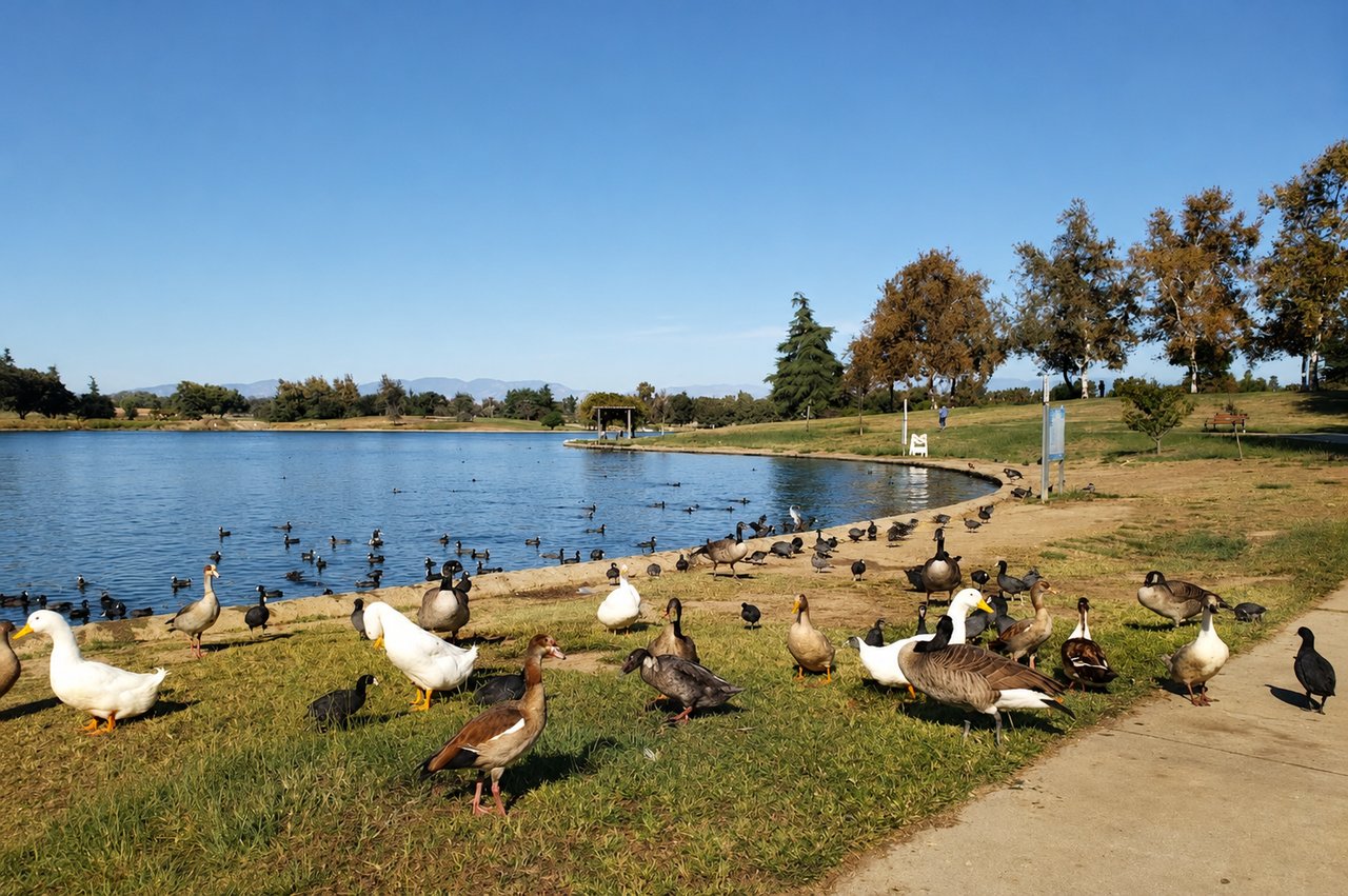 Lake Balboa and Anthony C. Beilenson Park in the San Fernando Valley, Los Angeles