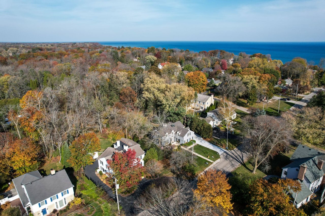 East of Lake Drive in Fox Point, 1 block from Lake Michigan
