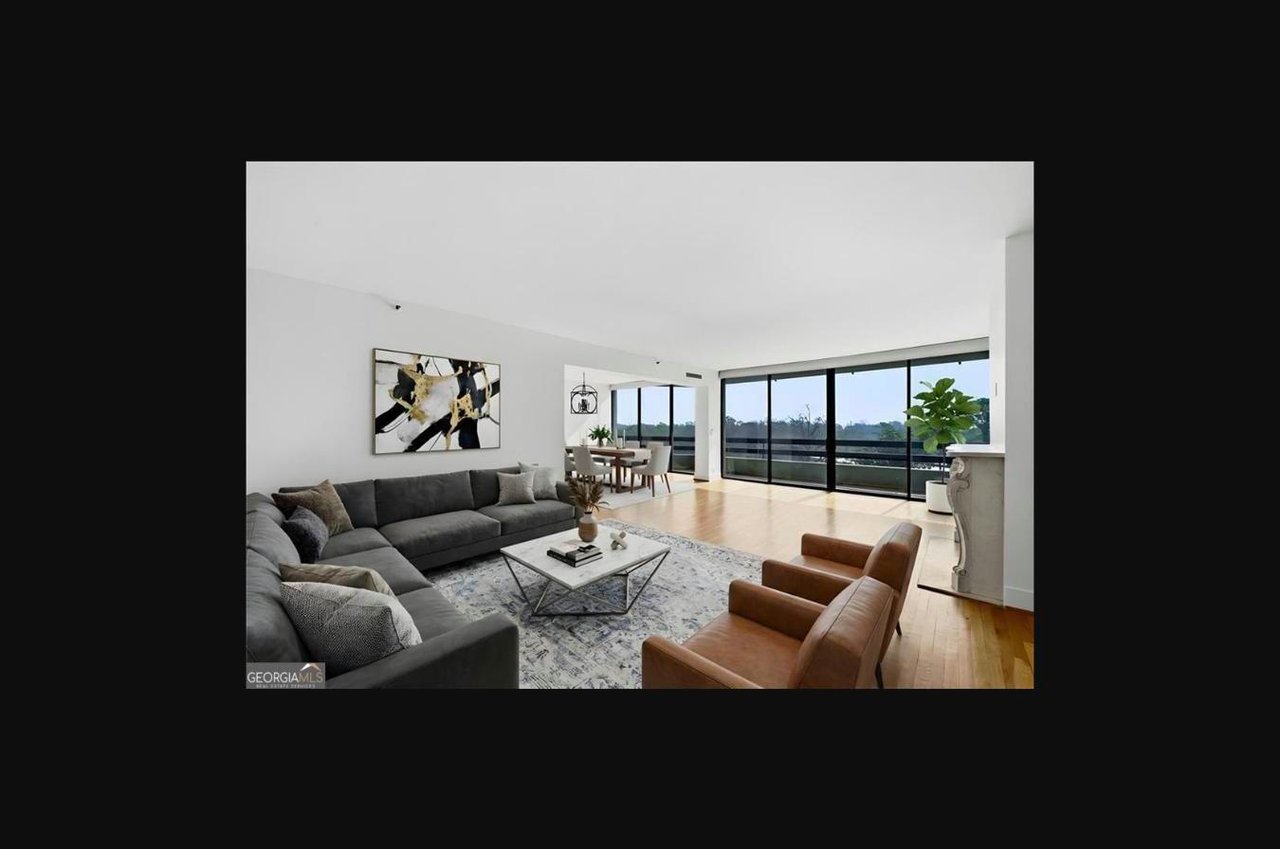 Living room of 2660 Peachtree Road condo for sale in Buckhead, Atlanta, GA