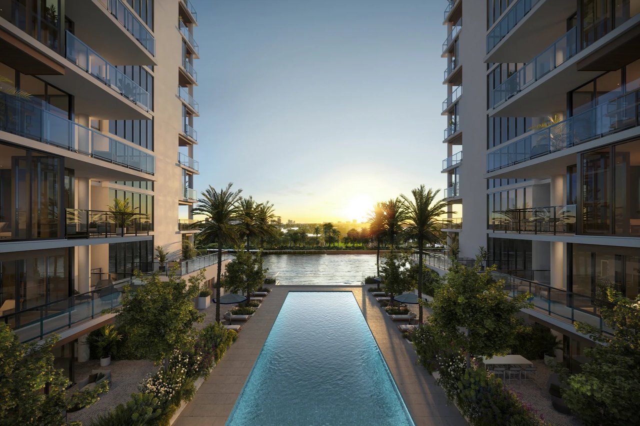 The Ritz-Carlton Residences Fort Lauderdale Beach lap pool rendering.