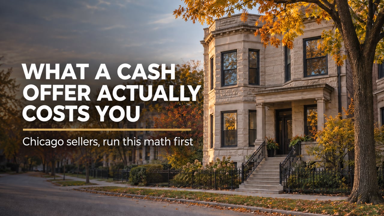 Chicago greystone two-flat on a North Side residential street