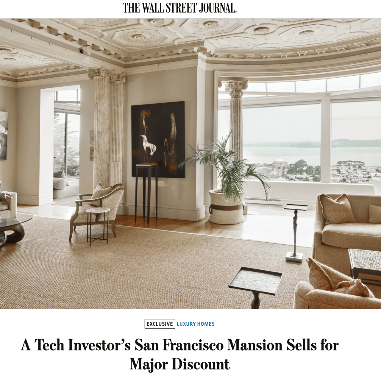 A Tech Investor’s San Francisco Mansion Sells for Major Discount