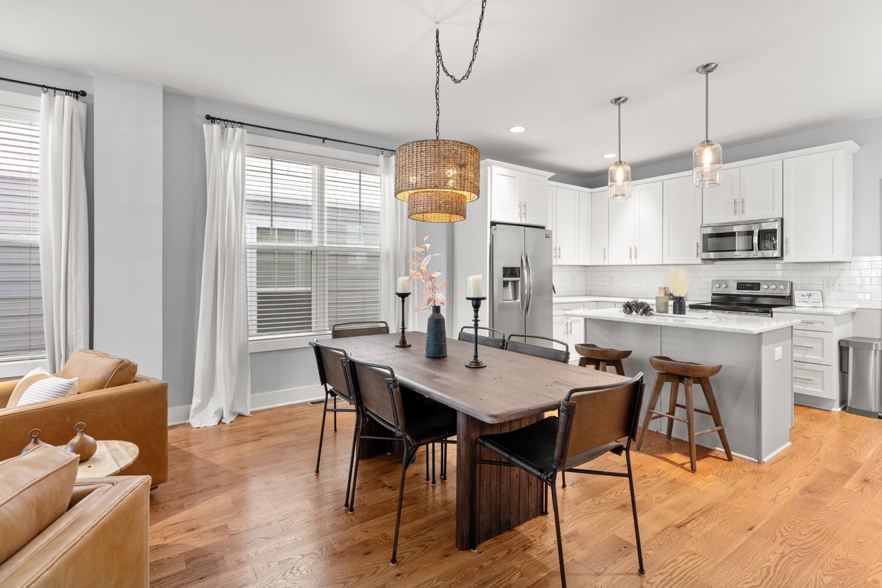 Kitchen at 6117 California Ave #B — center island with pendant lighting