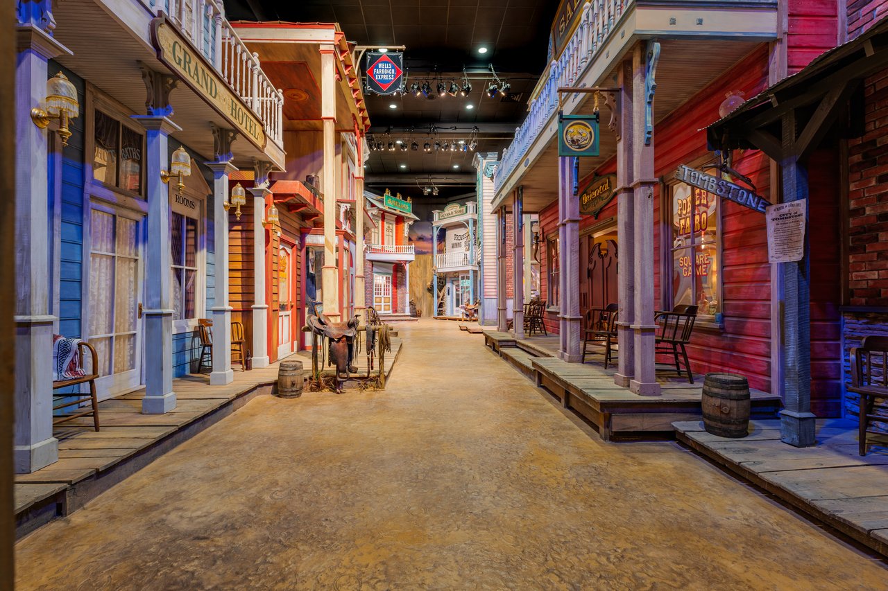 Indoor Old West town replica inside the Freemanville Road estate in Milton, Georgia
