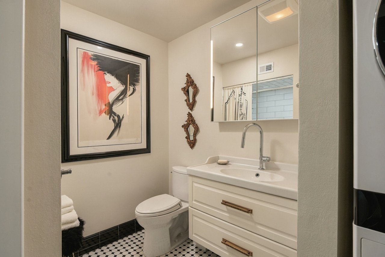 Remodeled bathroom with modern vanity