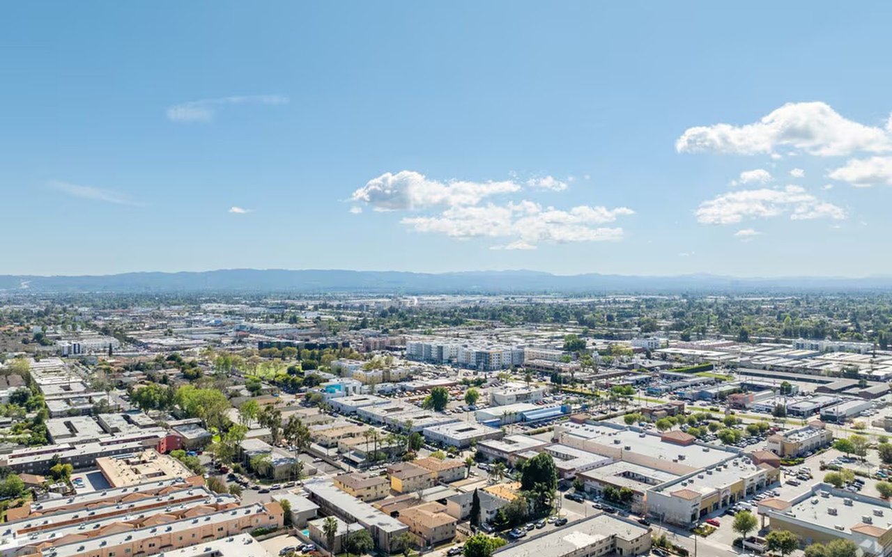 North Hills neighborhood aerial view San Fernando Valley Los Angeles homes for sale