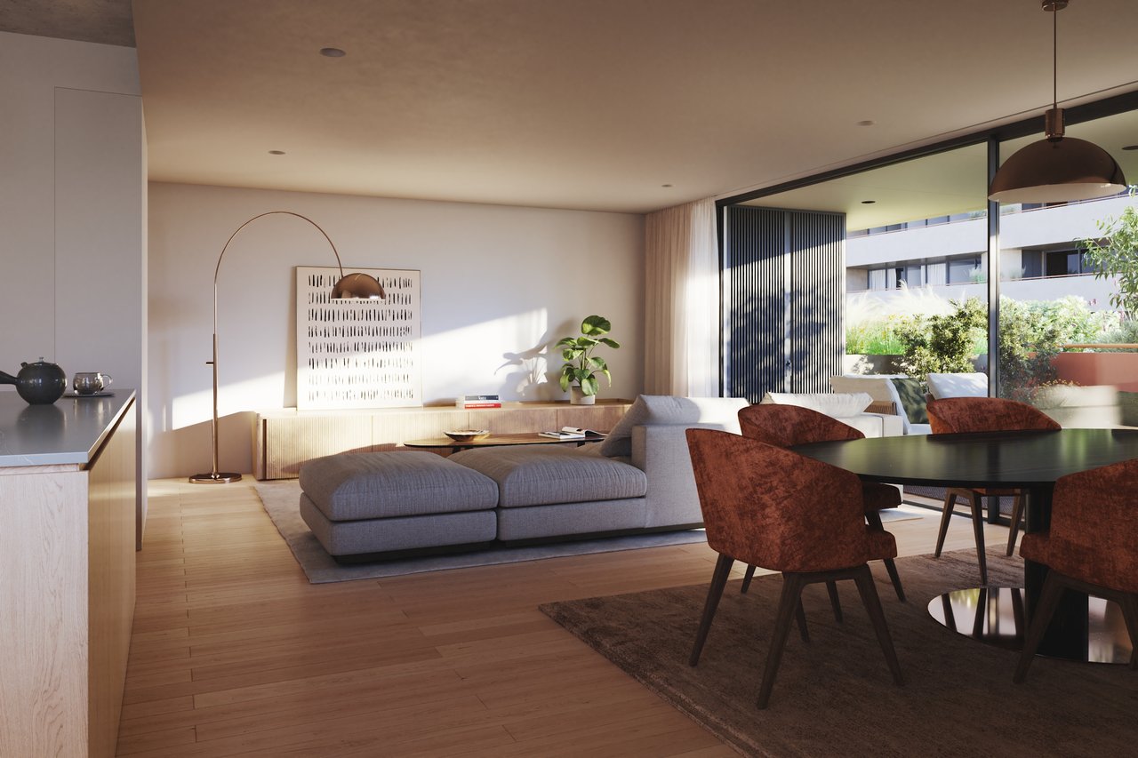 Elegant 3-Bedroom Apartment with Terraces in Prime Residential Area Near Porto
