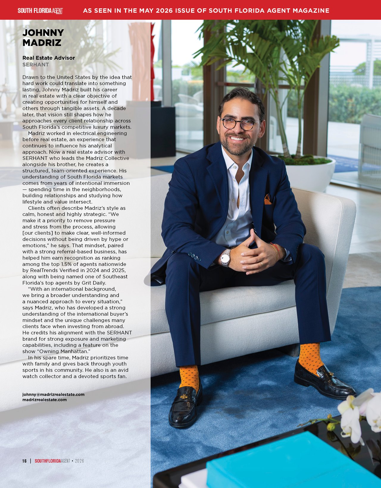 2026 Who's Who in South Florida Real Estate  Johnny Madriz, Real Estate Advisor