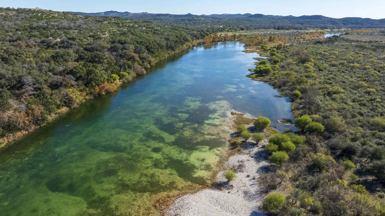 Silver Lake State Park Texas Hill Country — aerial view of Silver Lake Ranch, Edwards County