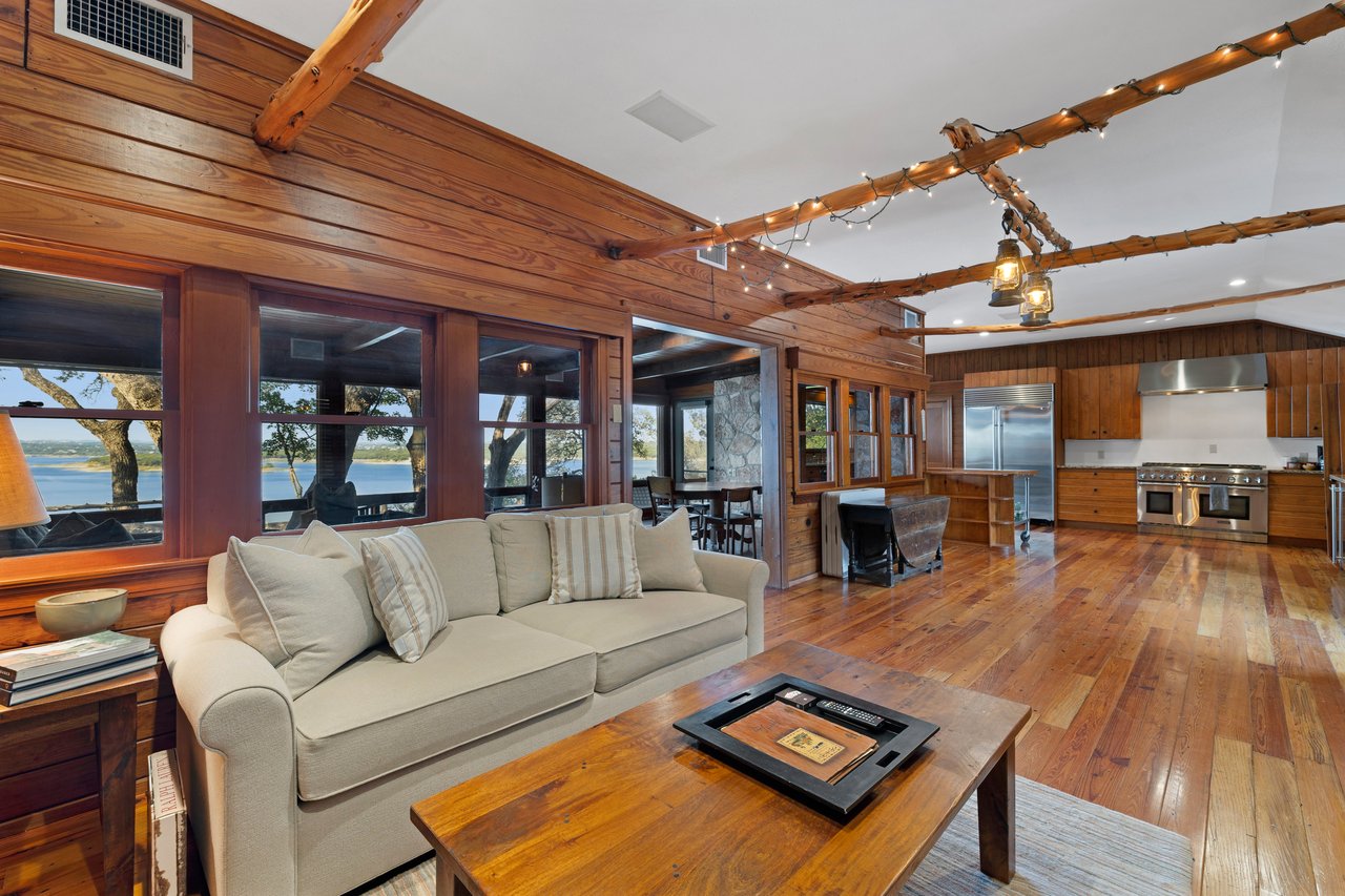 Living Room/Dining Room in 1940s Cabin
