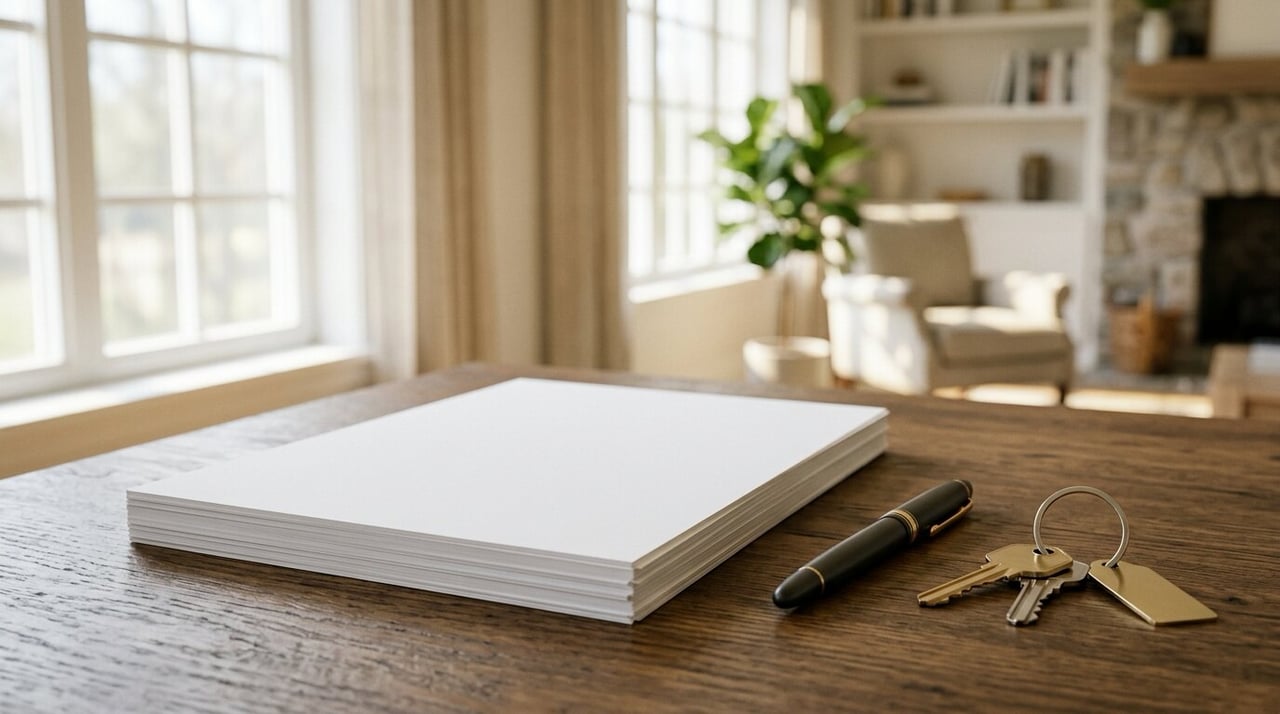 Neat stacks of closing documents, a pen and keys on an office table, who pays closing costs in Texas