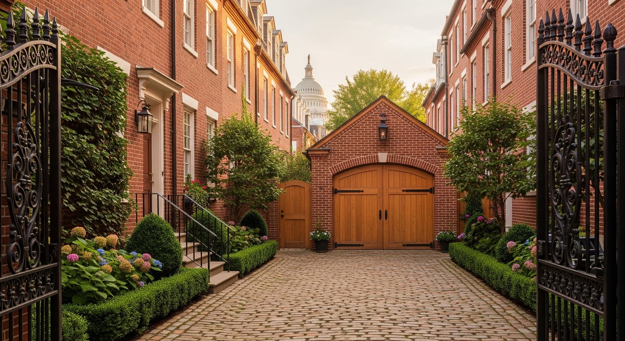 Alley Garages, Fences & Gardens In The Historic District