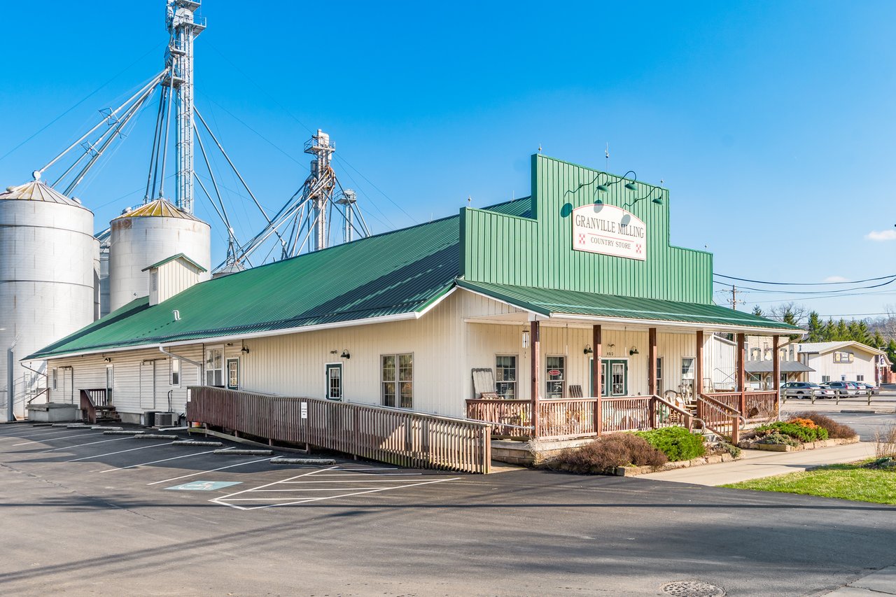 Granville Milling Country Store and grain silos in Granville, Ohio