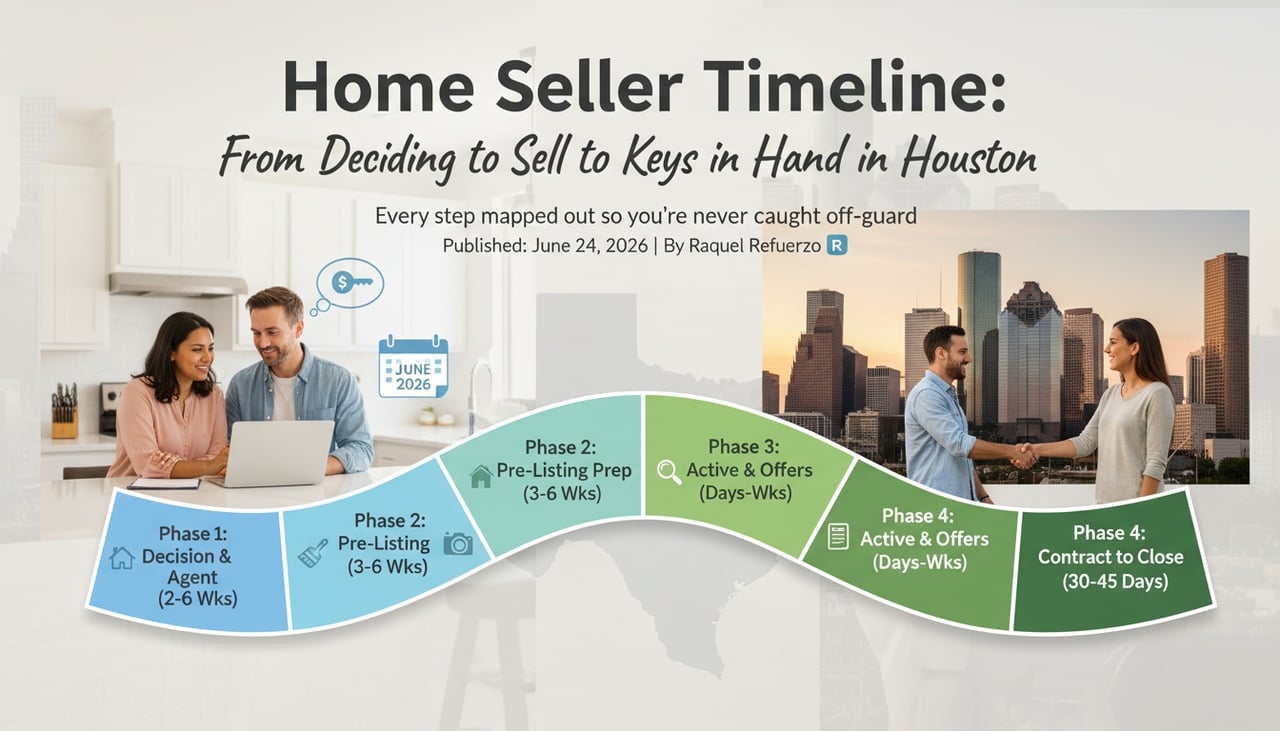 Houston home seller timeline from deciding to sell to keys in hand: every phase mapped out