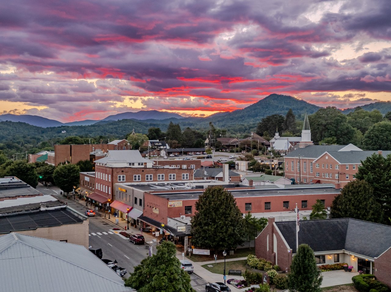 Commercial Real Estate| Franklin NC|Sunset over Franklin, NC