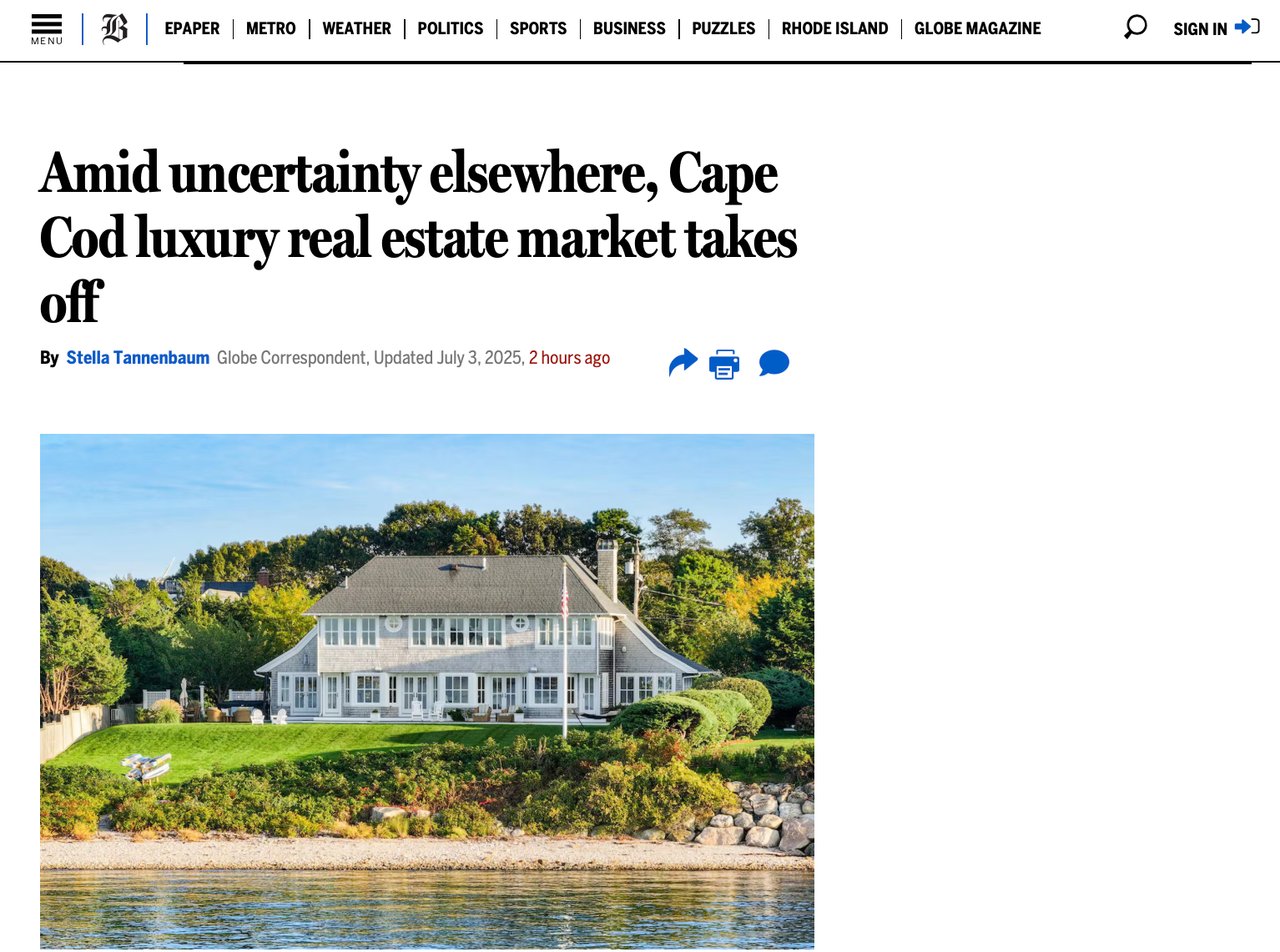 Amid uncertainty elsewhere, Cape Cod luxury real estate market takes off