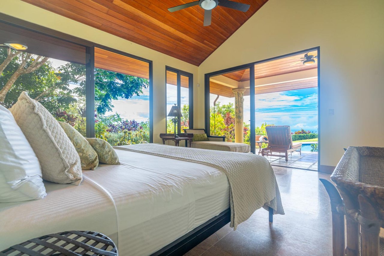 Ocean, jungle & mountain views on a meticulously landscaped 3-home family compound