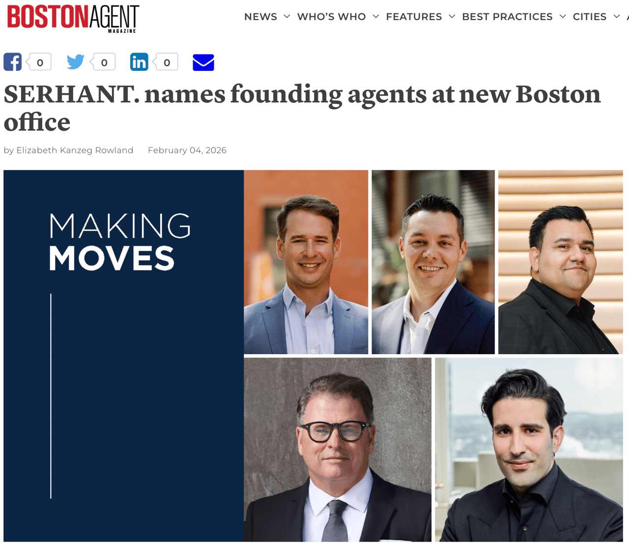 SERHANT. names founding agents at new Boston office