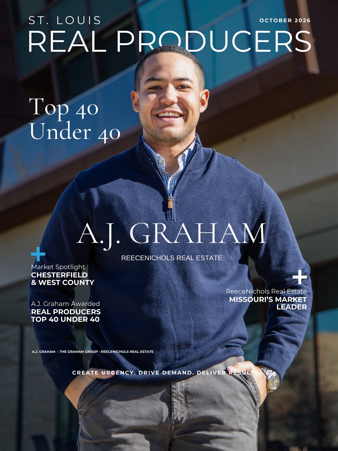 A. J. Graham featured on a St. Louis Real Producers Top 40 Under 40 cover.