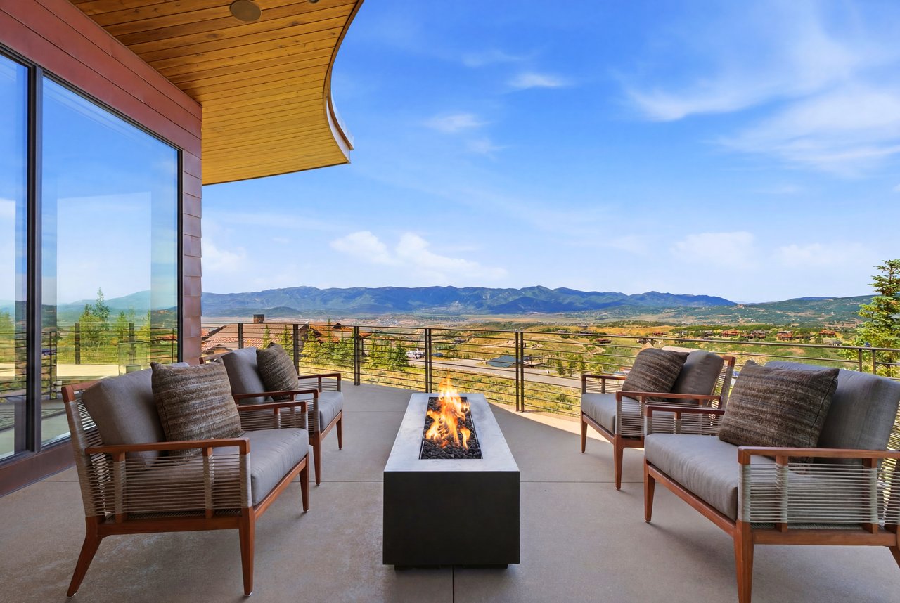 Top-of-Promontory Architectural Estate — Furnished & Turnkey - Front-Row Mountain Views