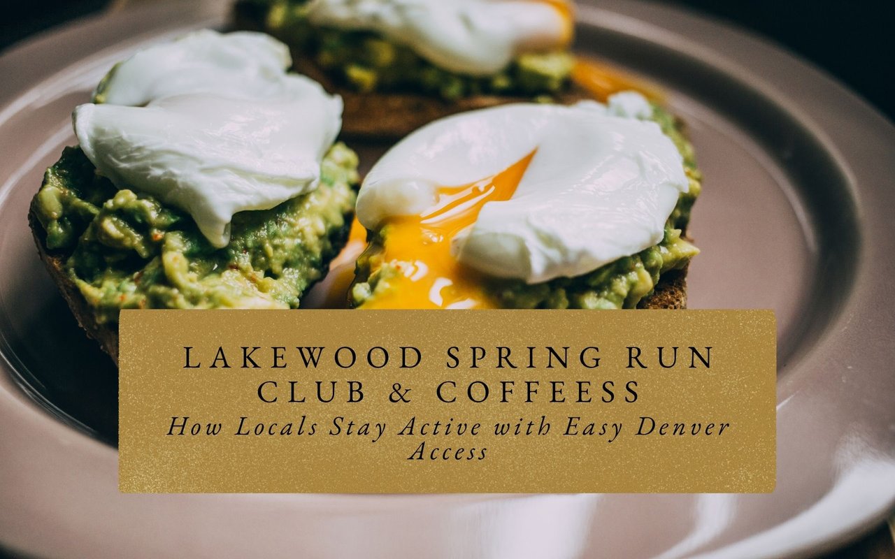 Creative s'mores latte and avocado toast at Hello Coffee in Lakewood, with running gear nearby for active locals' coffee stop.