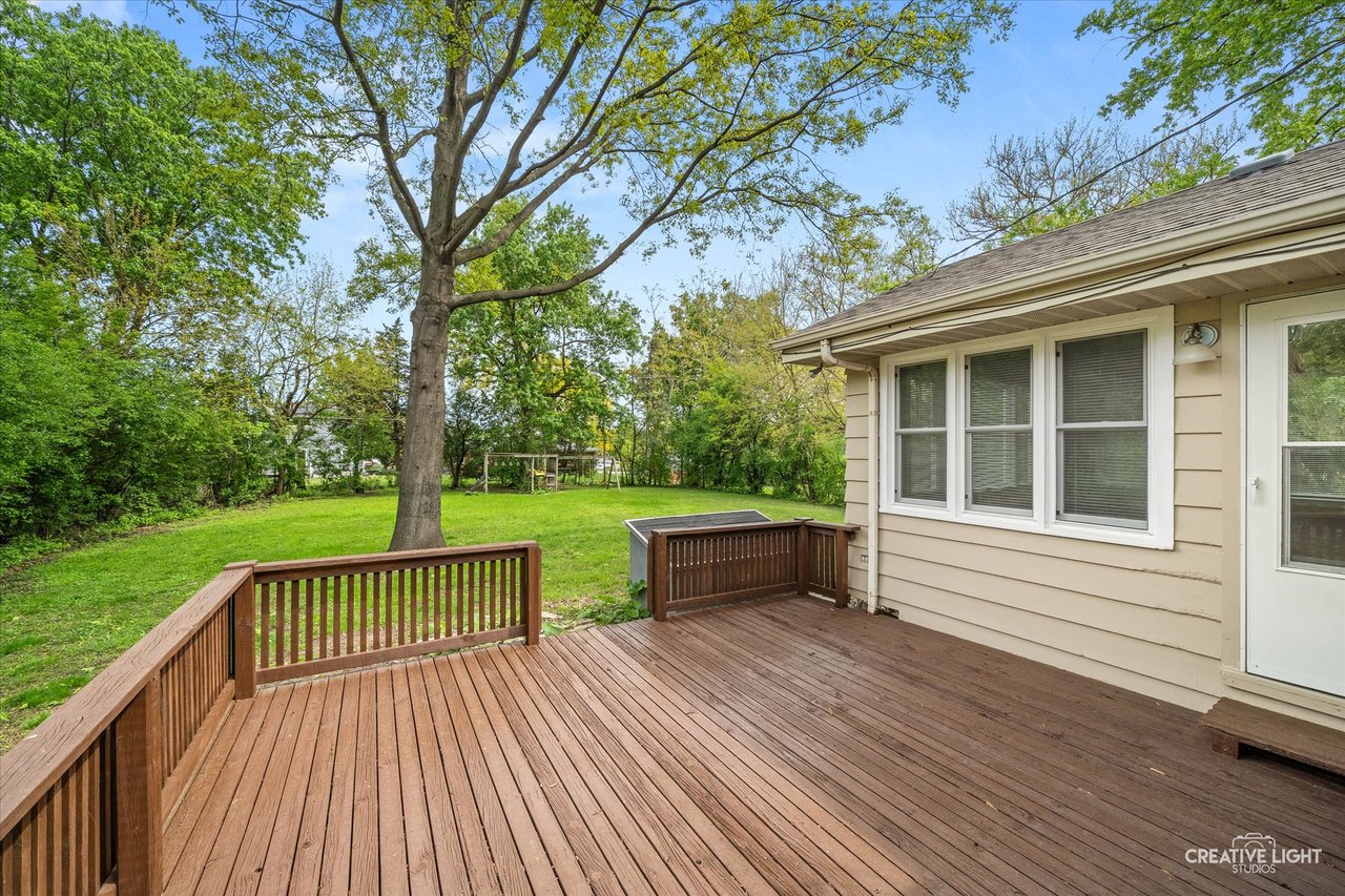Large deck and fenced backyard at 1638 Virginia Street Downers Grove IL