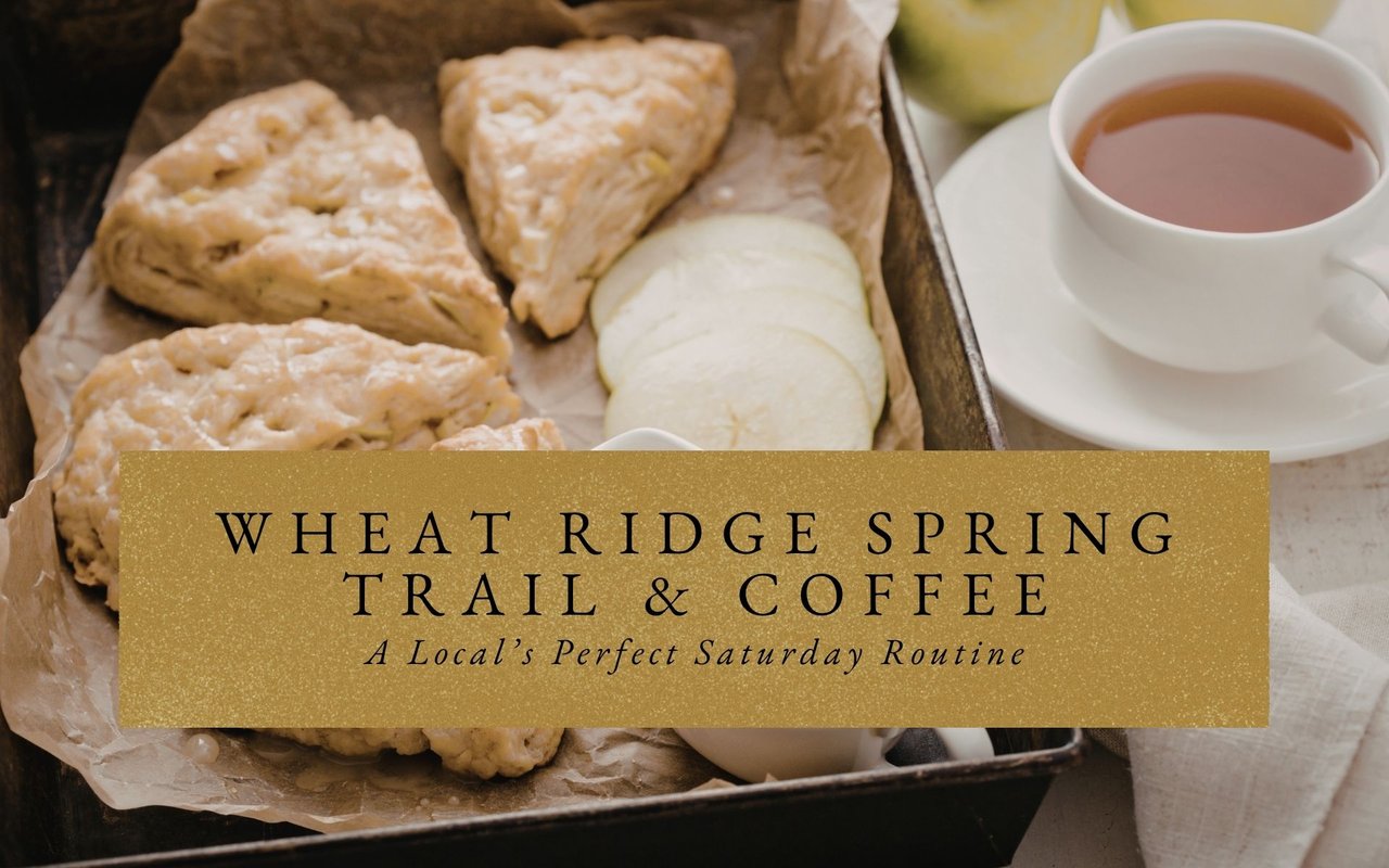 Patio scene at Backcountry Coffee in Wheat Ridge, featuring lattes and scones for trail-loving locals.