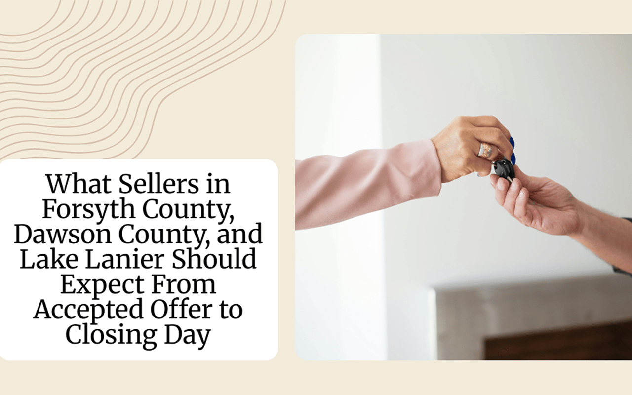 Guide to sellers’ closing day, with two people exchanging keys.