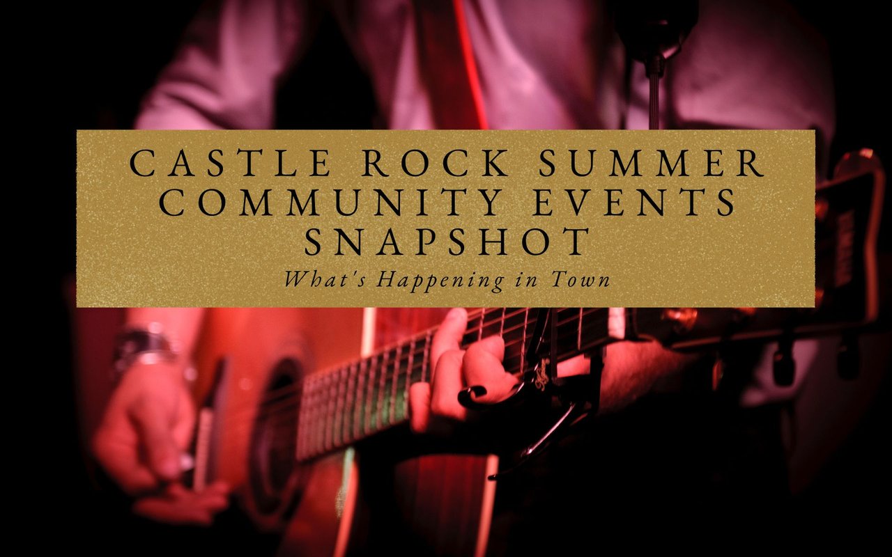 Live music at Downtown After 5 in Castle Rock downtown, families enjoying Azucar Latin Band with food trucks.