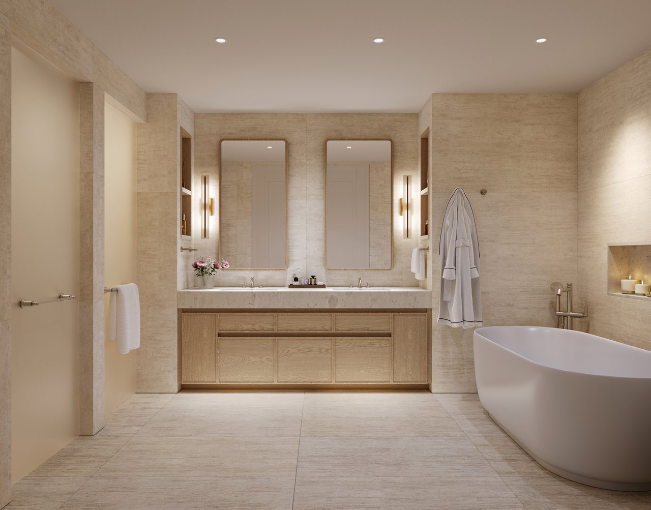 St. Regis Bahia Mar Fort Lauderdale residence bathroom rendering.