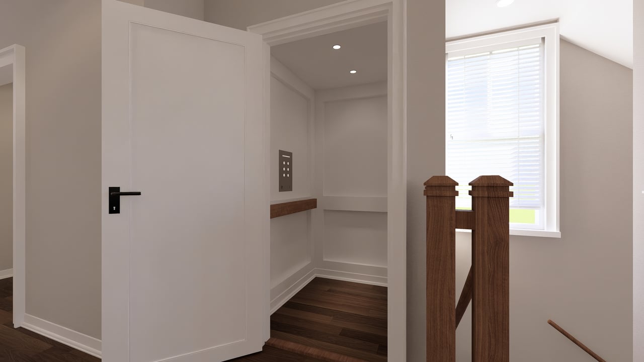 In home elevator with door open